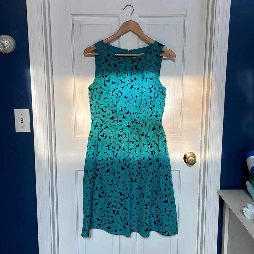 Turquoise and navy dress